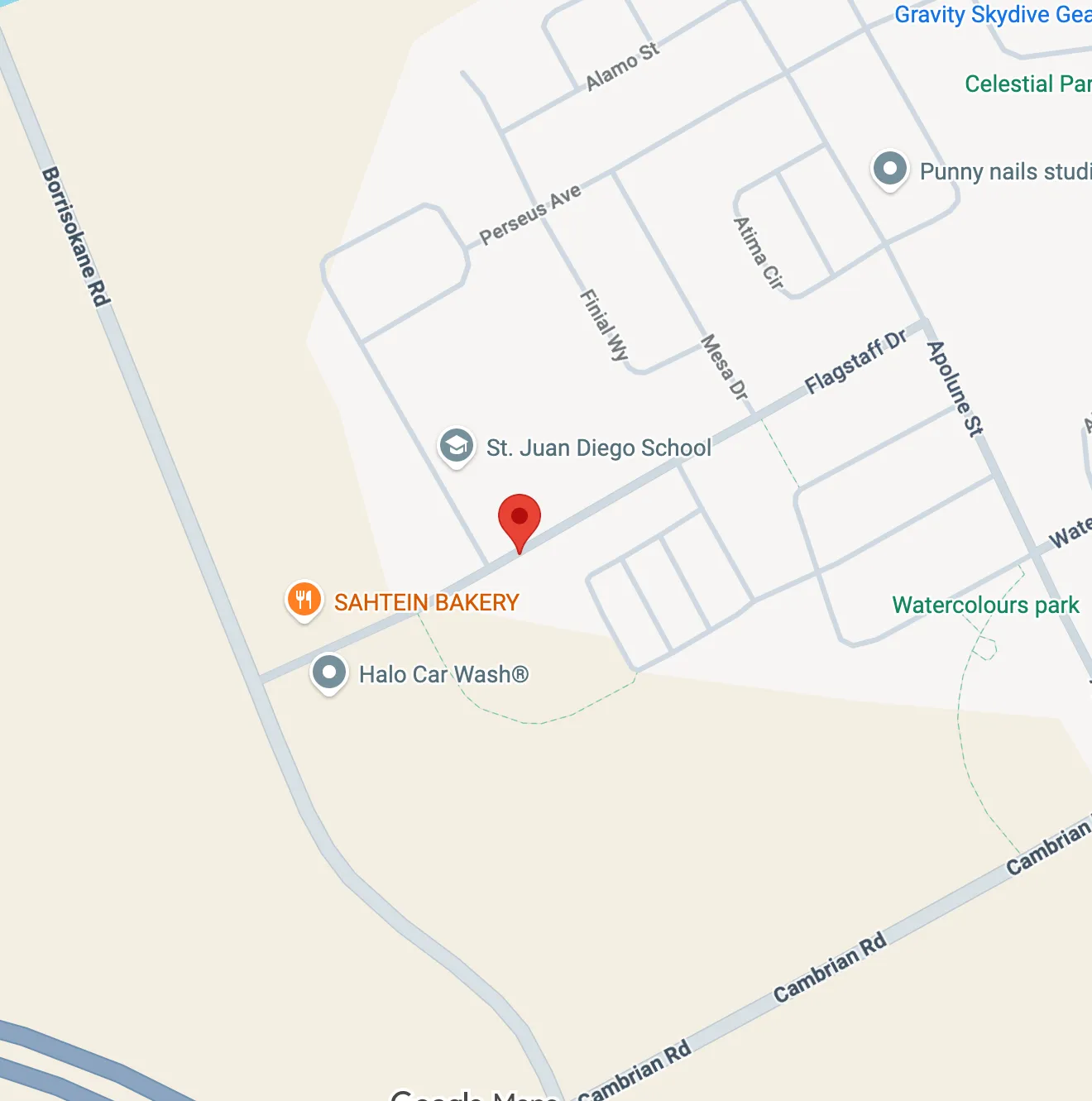 Map of the Flagstaff Drive area in Barrhaven