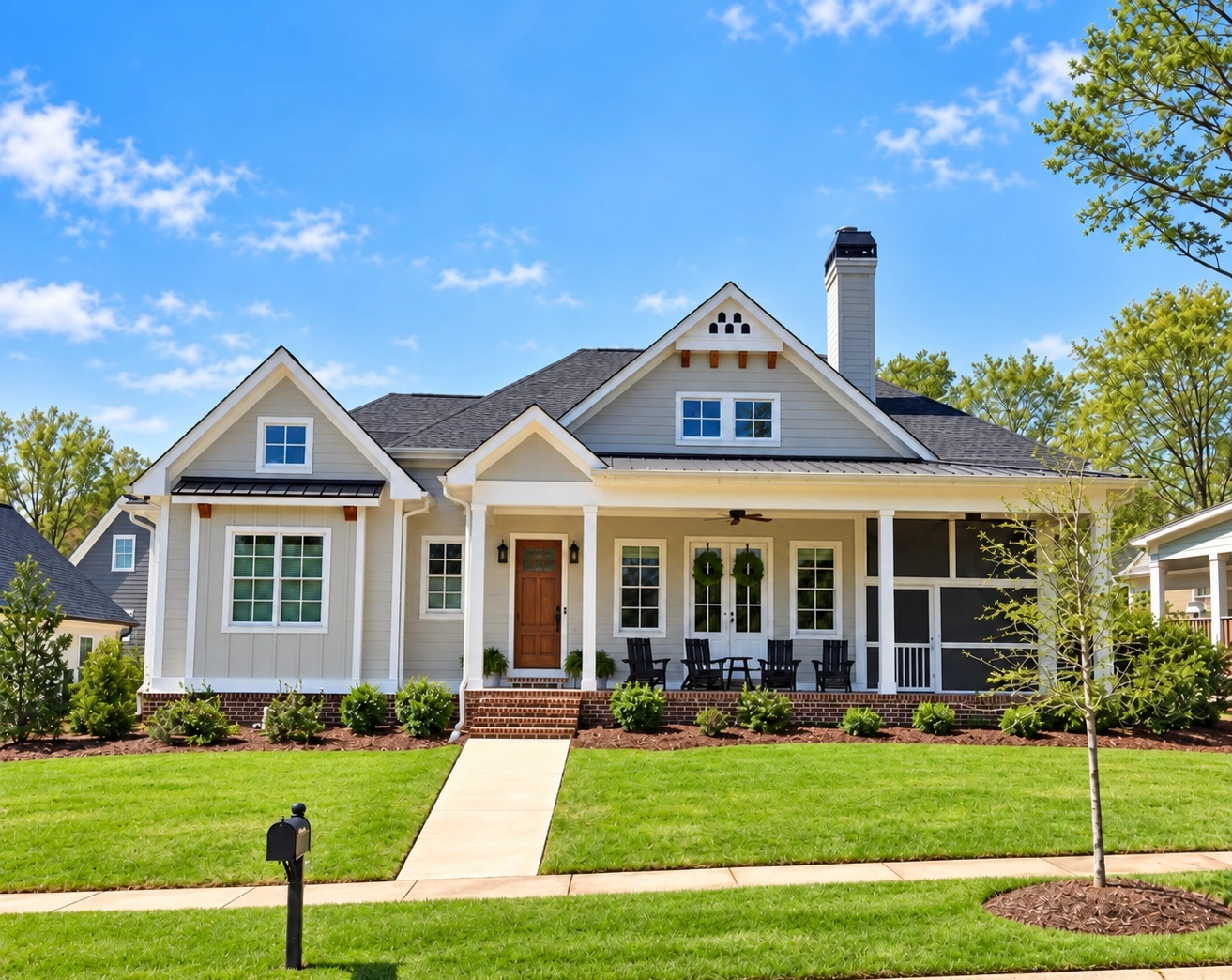 View the Veranda Park Homes project: cottage-style spec home with a covered front porch