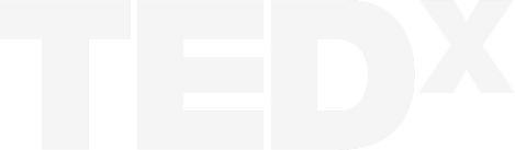 TEDx logo in white on a black background.