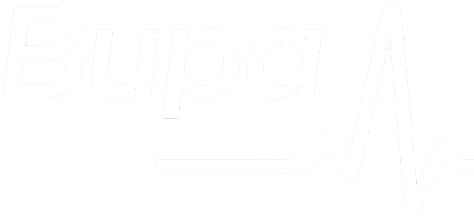 Bupa brand logo with stylized heartbeat line