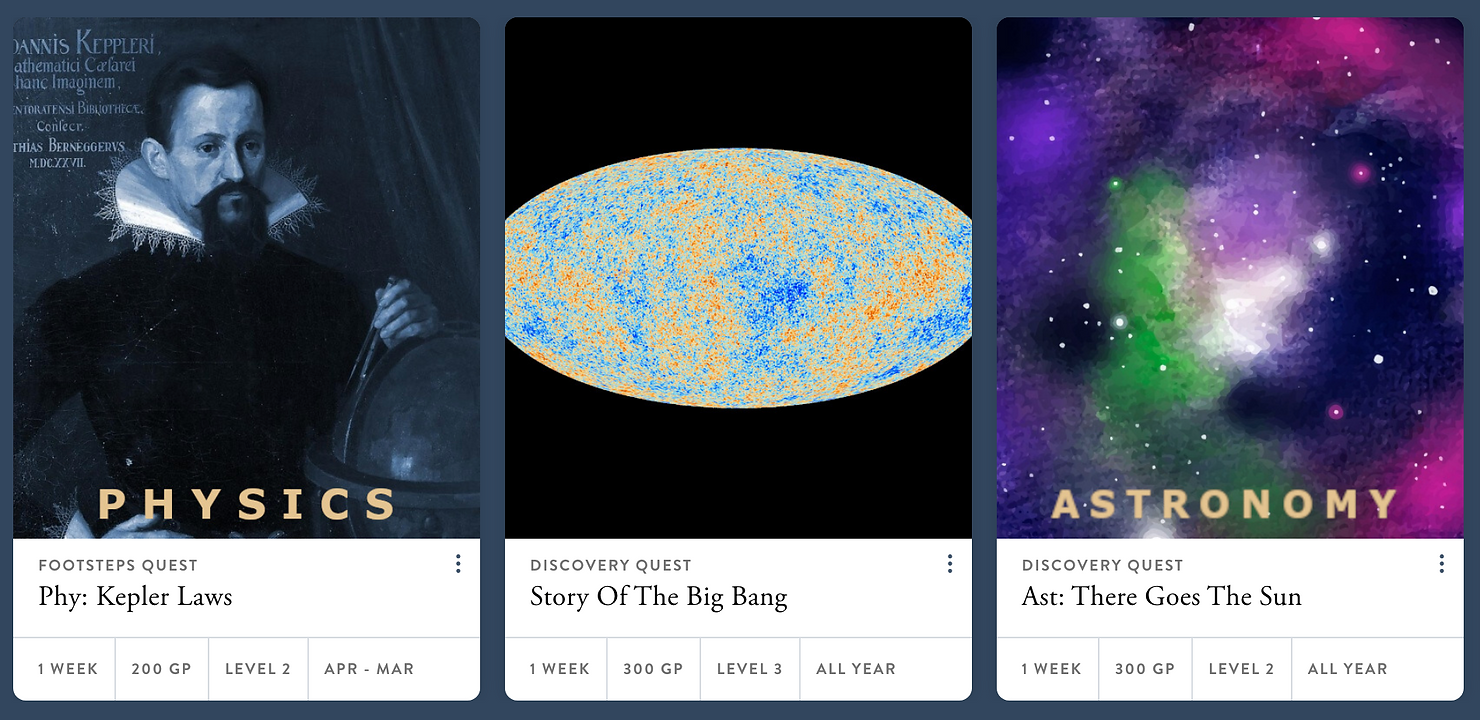 new high school and physics Quests