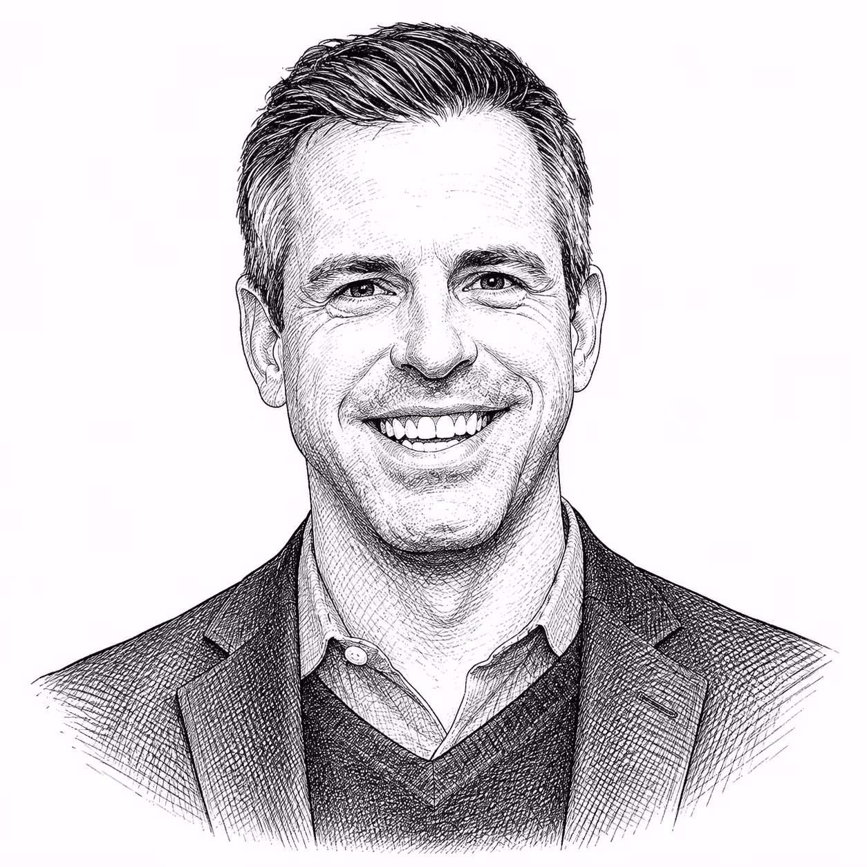 Portrait illustration of Ken Bassham