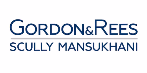 GORDON&REES SCULLY MANSUKHANI text logo with a gray horizontal line separating the two lines of text.
