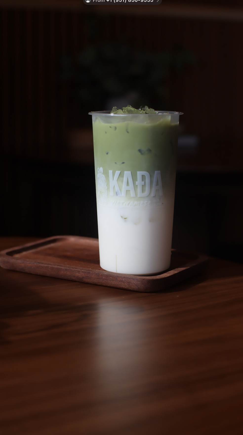 Matcha latte with milk from KAĐA Vietnamese Coffee & Tea