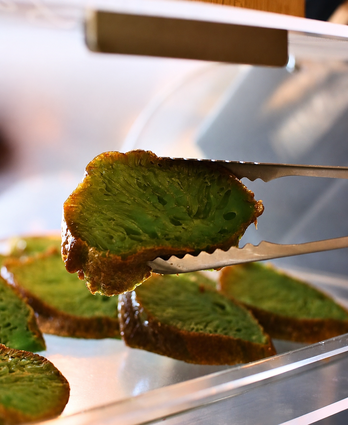 Chewy pandan snack served at KAĐA Vietnamese Coffee and Tea
