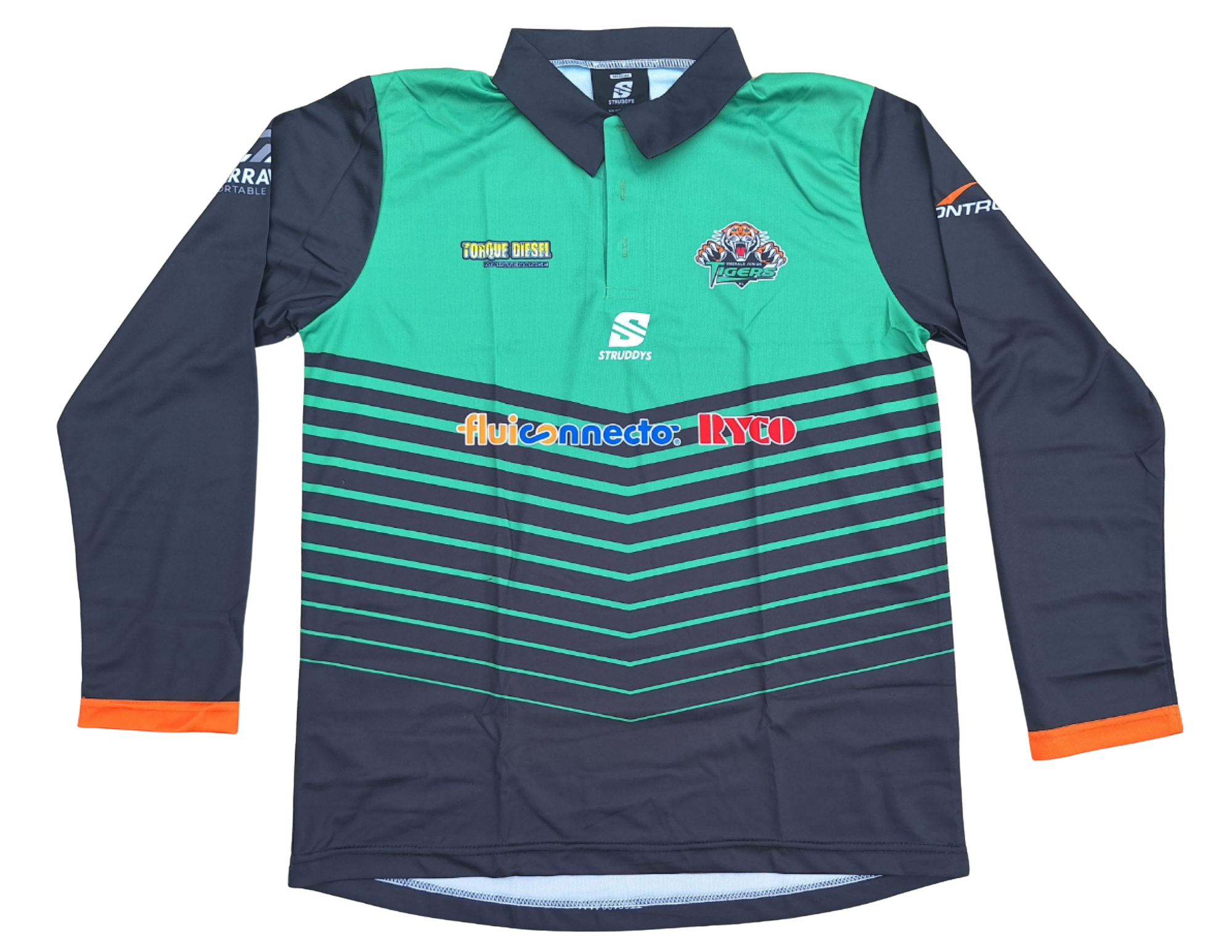 Emerald Junior Tigers Rugby League Tigers Supporter Polo — Long Sleeve