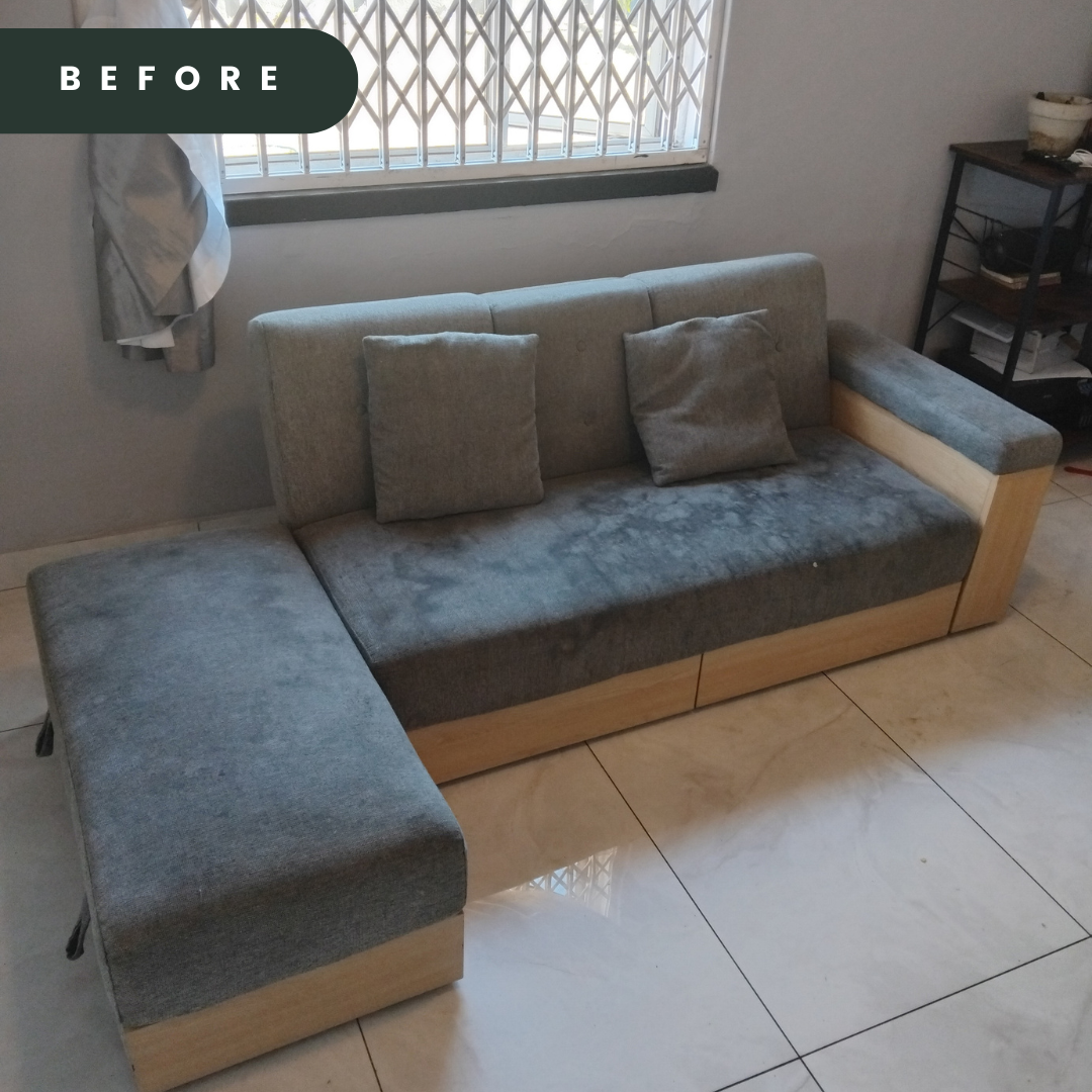 Couch before deep clean