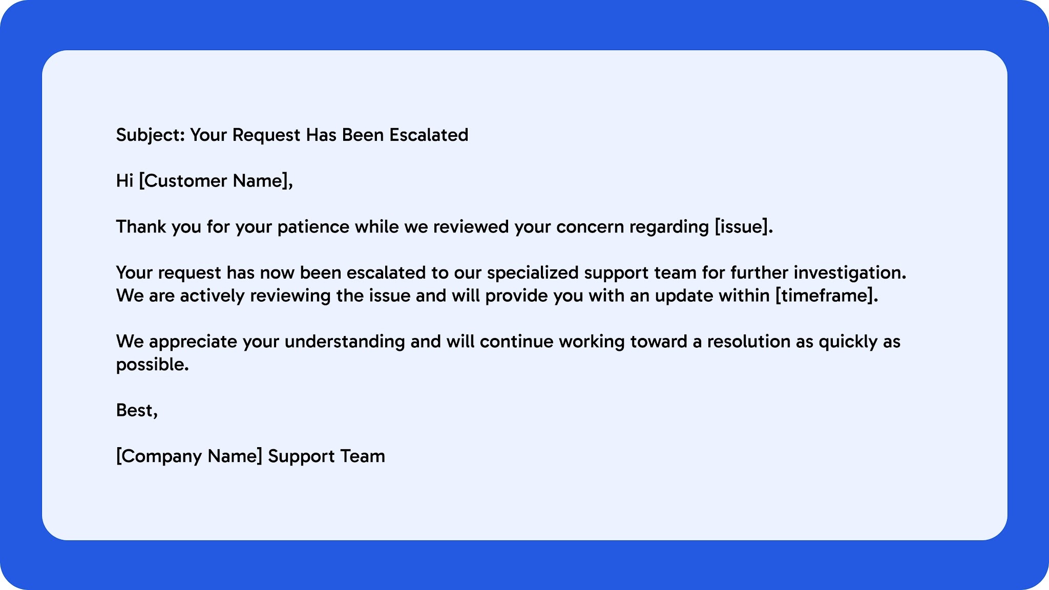 Escalation Response Template