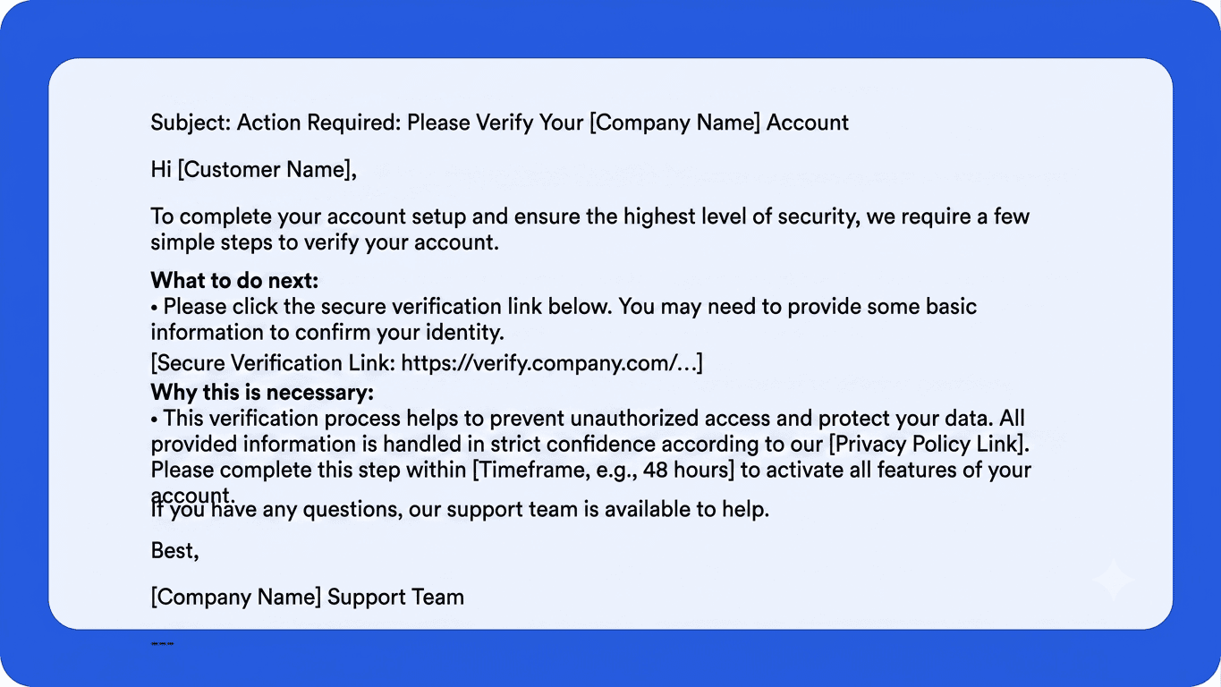 Account Verification Request Template