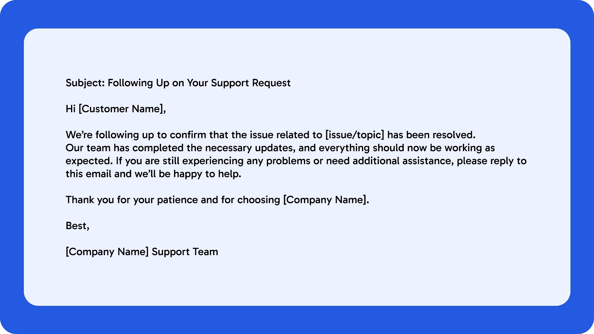 Follow-Up After Resolution Template