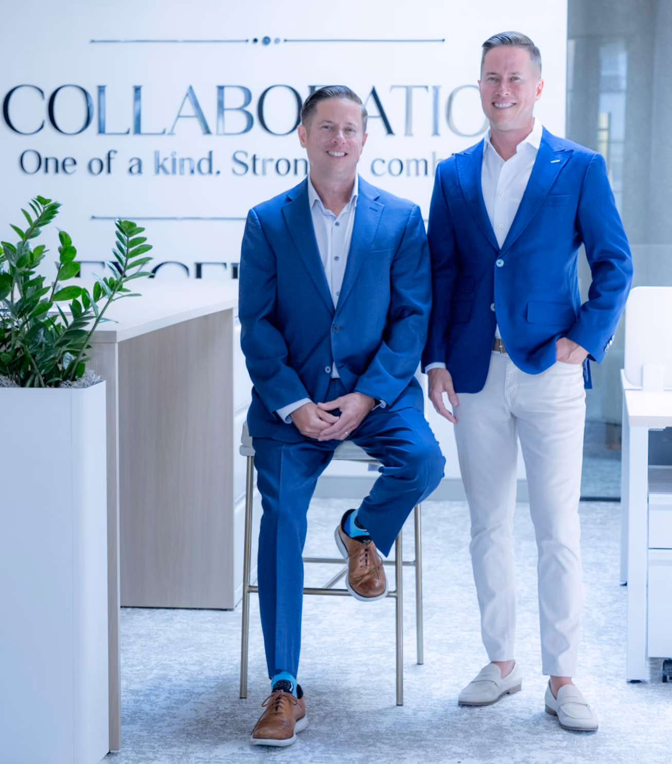Mitch Painter and Matt Painter at Prestige Properties office.