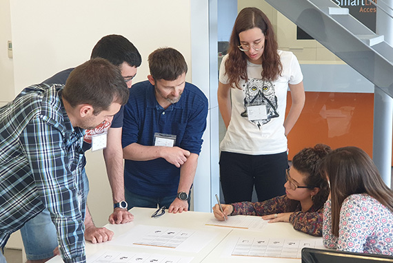 Quercus engineers reviewing product designs together
