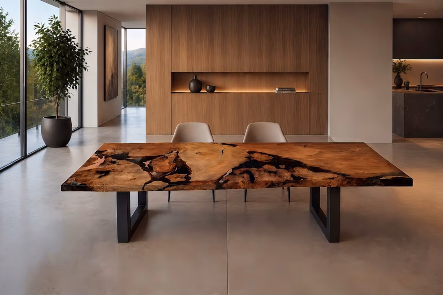 Skulpturaler Esstisch aus Jahrtausende altem Ancient Kauri als Unikat Collectible Design Möbel und Massivholztisch