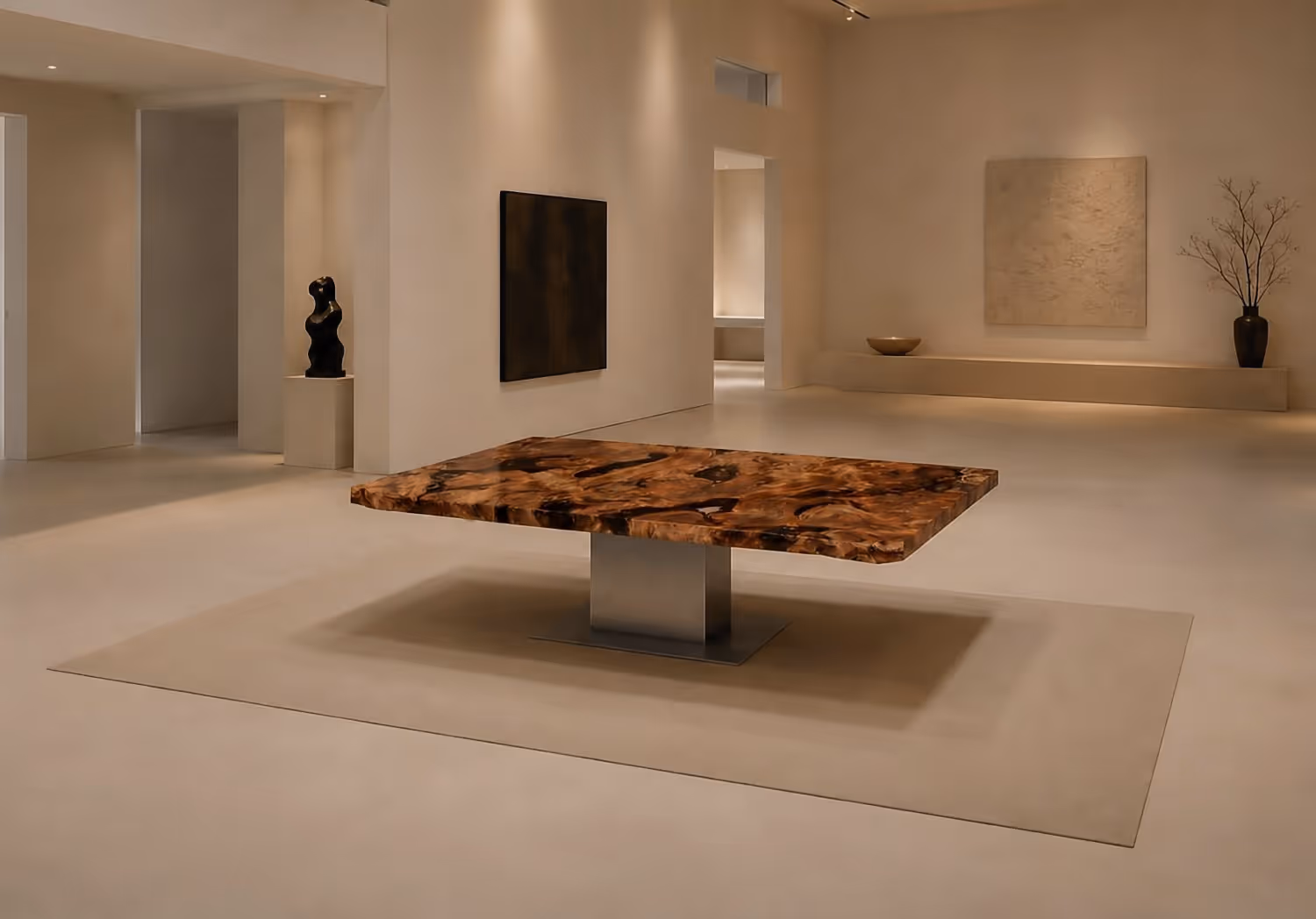 Skulpturaler Unikat Tisch mit Sammlerwert für hochwertige Wohnräume, exklusive Gallery Interiors und Executive Spaces als Collectible Design Möbel
