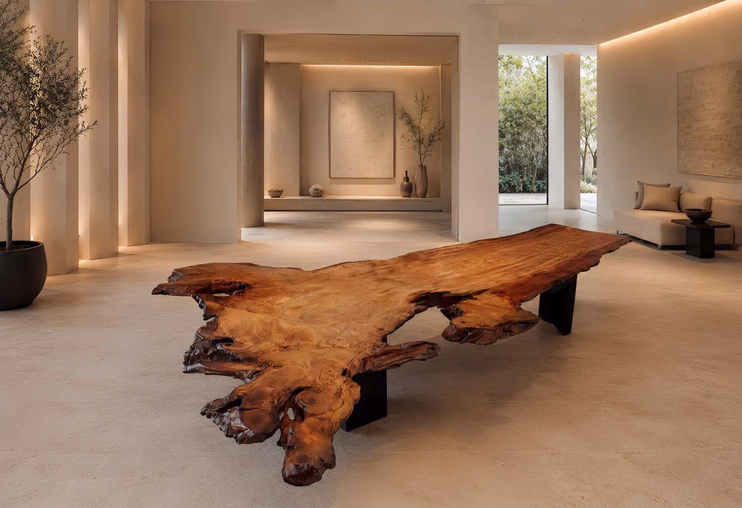 Exklusives Unikat Sammlerstück aus seltenem Massivholz als one-of-a-kind Tisch zwischen funktionaler Kunst, Collectible Design Möbel und zeitgenössischer Raumskulptur 