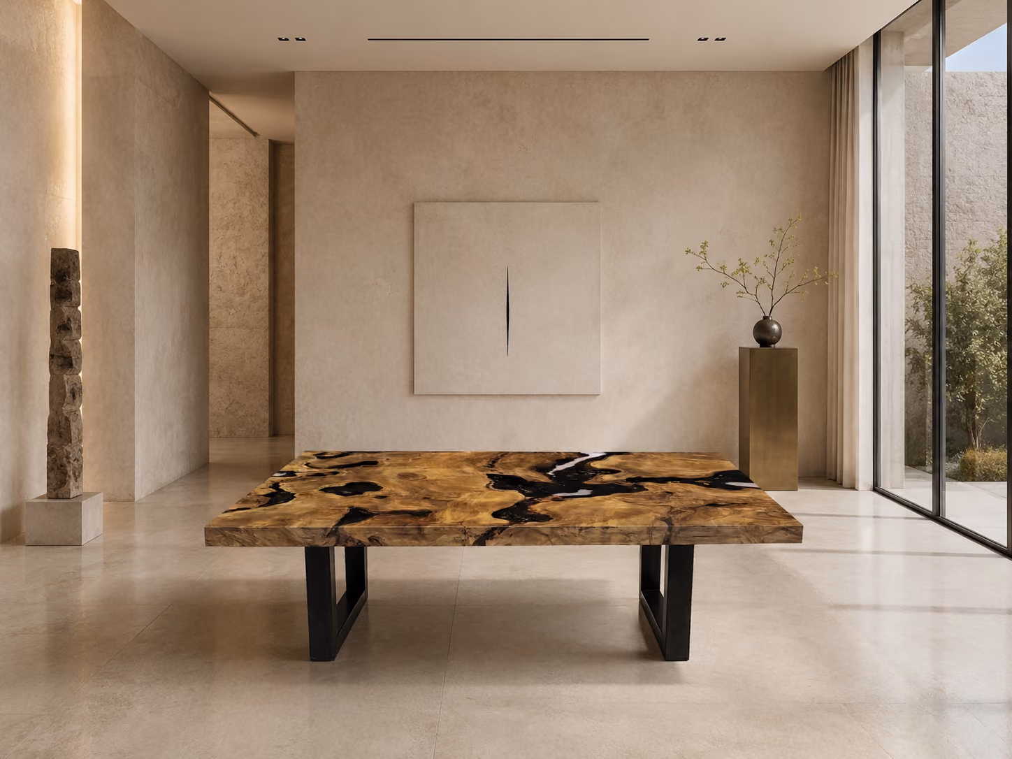 Exklusiver Esstisch und funktionales Einzelstück aus Holz in Schweiz als Collectible Design Möbel und individuelle One-of-a-Kind Tische von Beaupoil in privater Sammlung