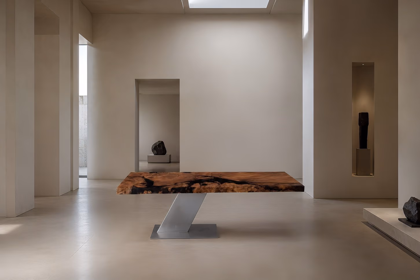 Unikat Collectible Designtisch als funktionale Kunst, skulpturaler Esstisch, Werk und repräsentatives Sammlerstück für Wohnen und Architektur