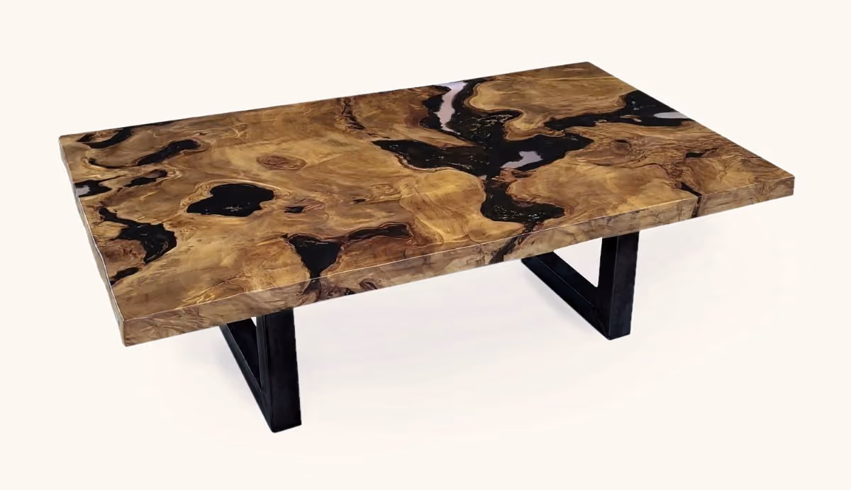 Exklusiver Kauri Unikat-Esstisch als Collectible Design Möbel mit Funktion und Kunst oder Konferenztisch, Werk und Kunst- und Designobekt mit Qualität von Beaupoil
