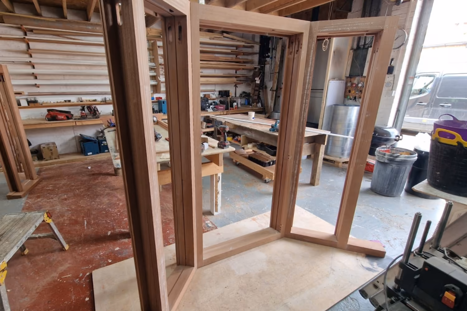 Wooden door from the outside