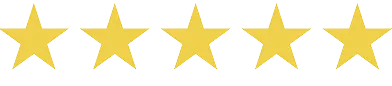 Five gold stars rating icon.