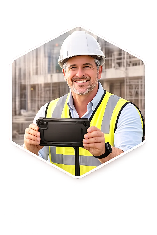 Site manager using Trave on a tablet on site