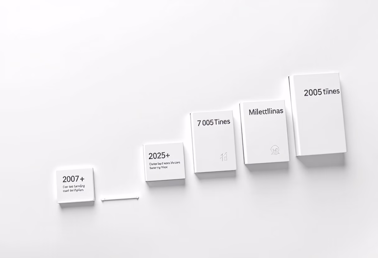 image of company milestones in a timeline format (for a edtech)