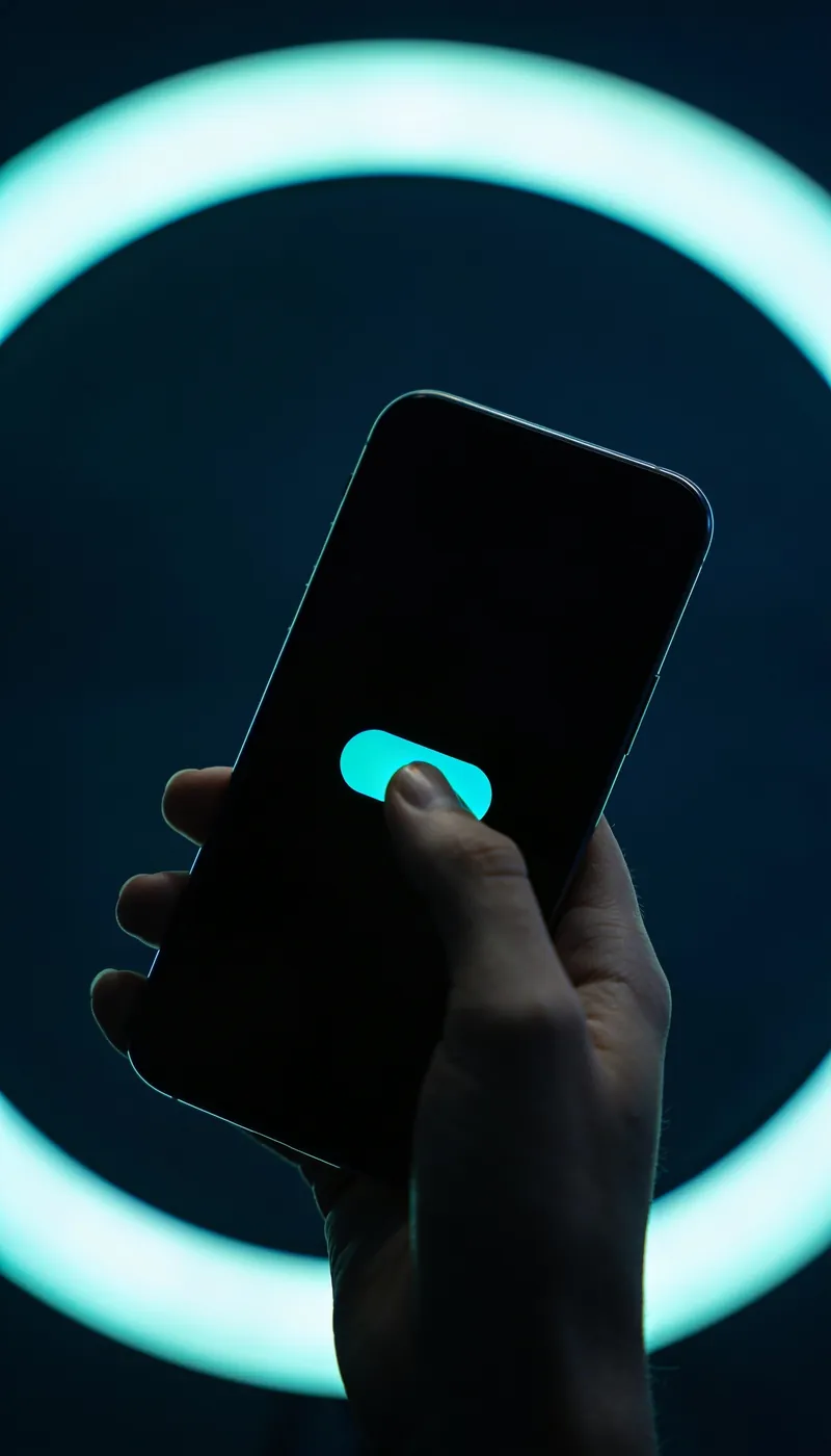 Thumb about to tap a glowing call-to-action button on a phone