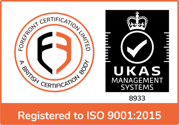 Registered to ISO 9001:2015 – Forefront Certification, UKAS accredited