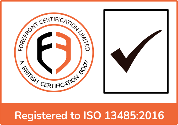 Registered to ISO 13485:2016 – Forefront Certification