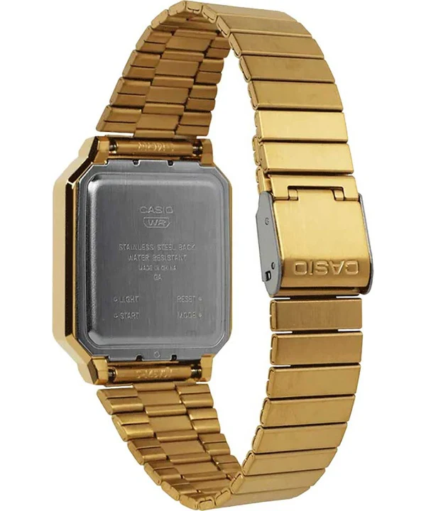 Casio AQ-800EG-9A Gold Tone Watch Rear Case View