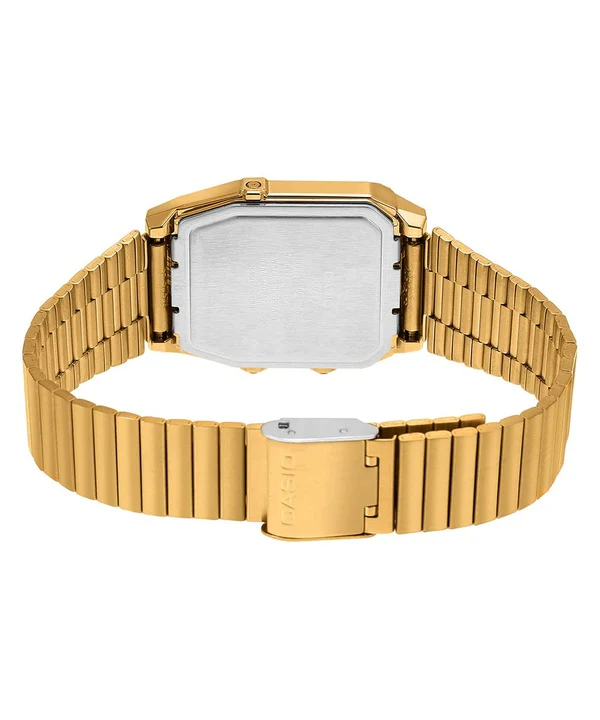 Casio AQ-800EG-9A Gold Tone Bracelet Clasp Detail