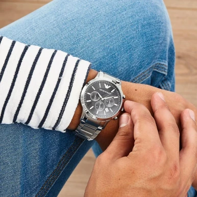 Emporio Armani AR2434 men's chronograph watch worn on the wrist
