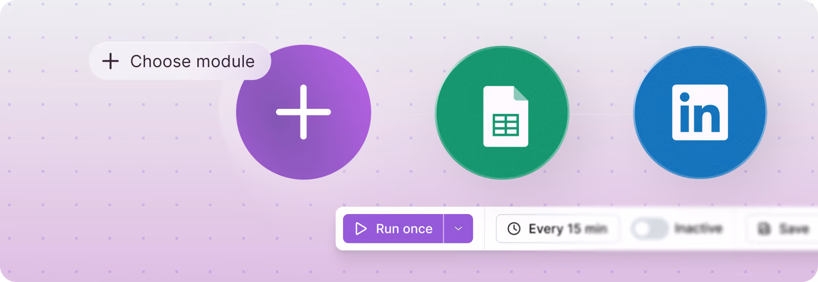 Make scenario with Google Sheets and LinkedIn modules