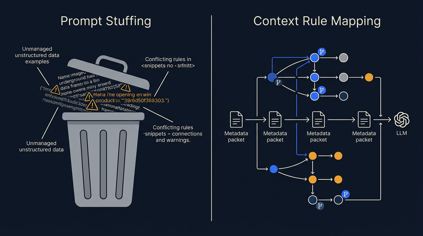 A split-screen technical illustration