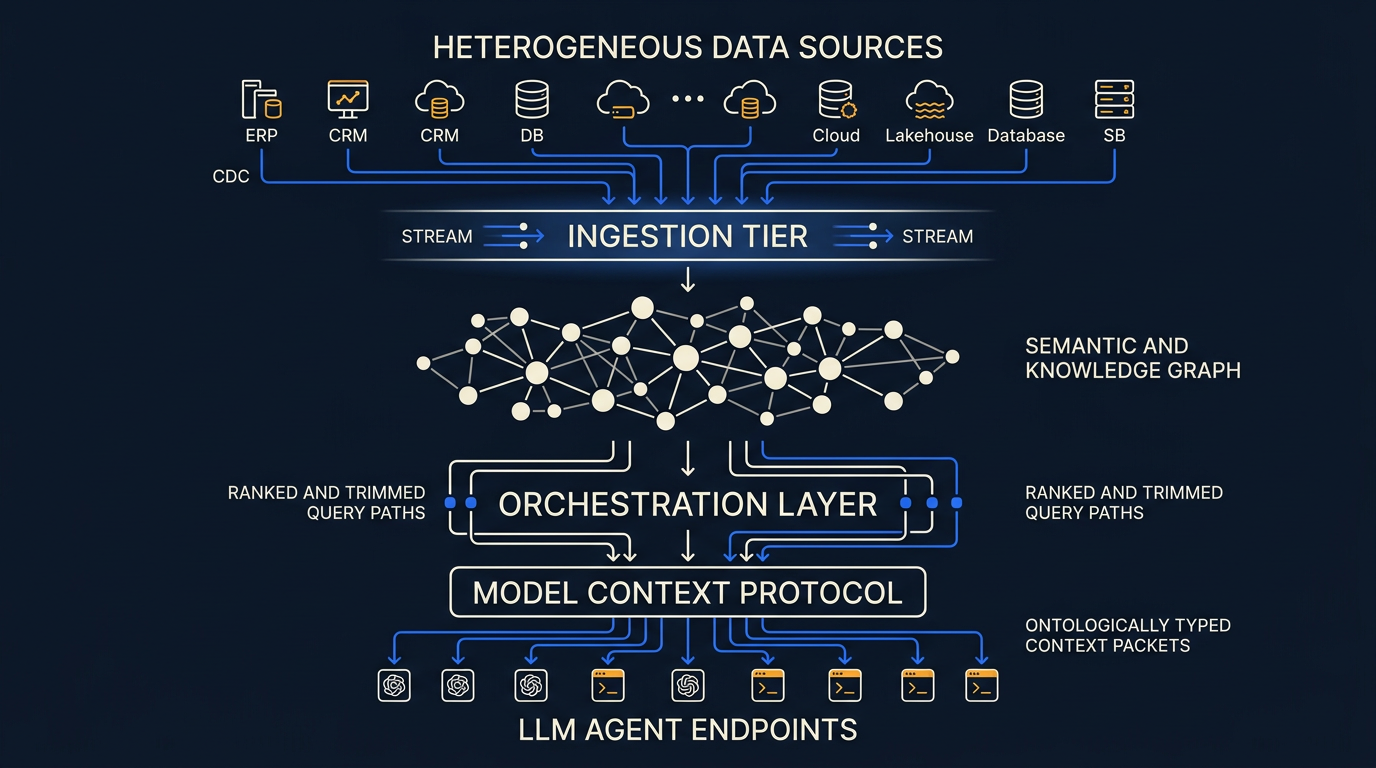 A sweeping, dark-mode technical architecture diagram rendered in deep navy and electric blue, depicting the 5-layer Ente