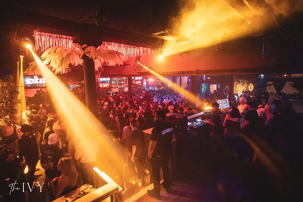 Where Cleveland Gather Packed crowd under warm stage lighting during a party at The Ivy Cleveland.
