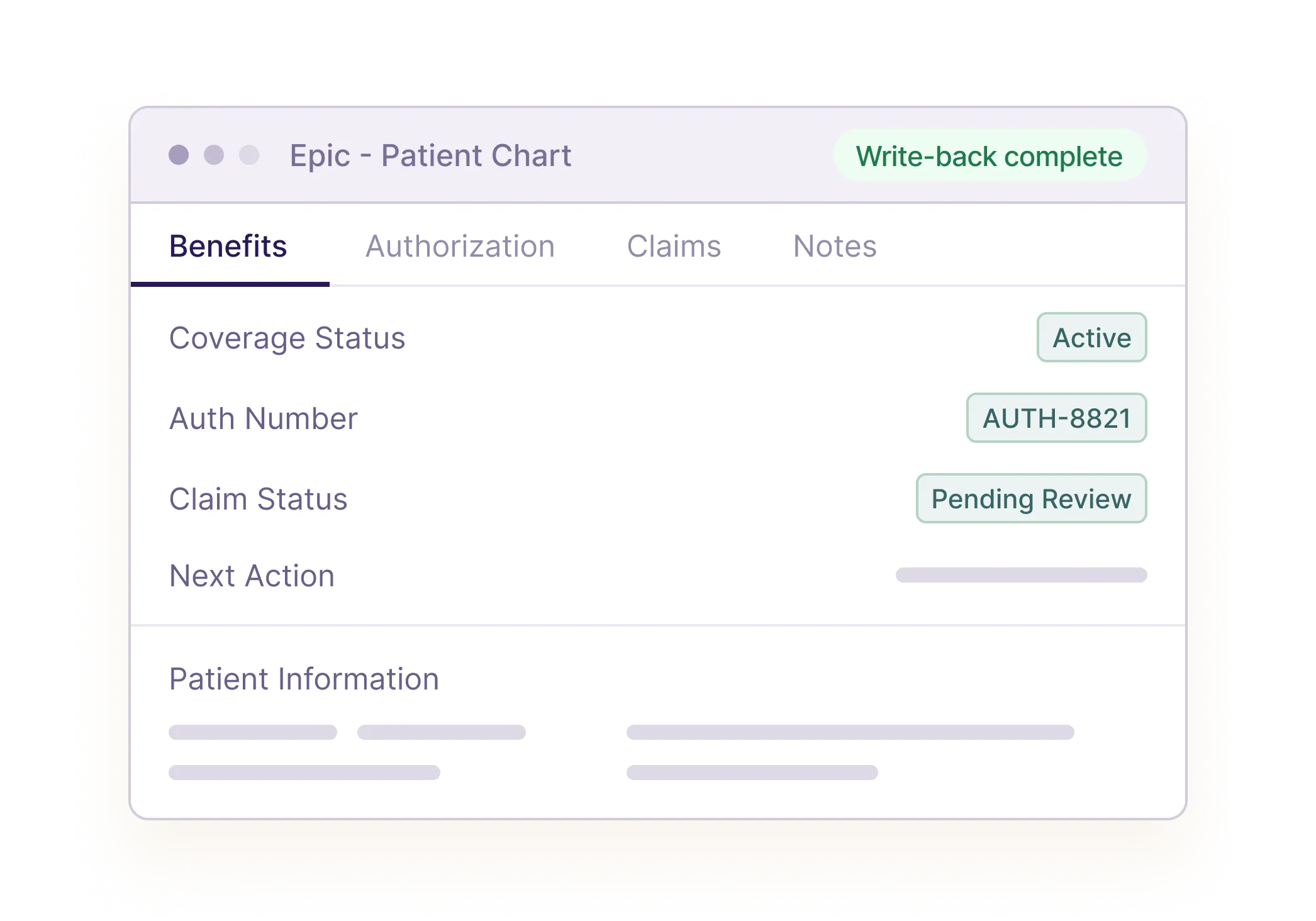 Patient Chart example