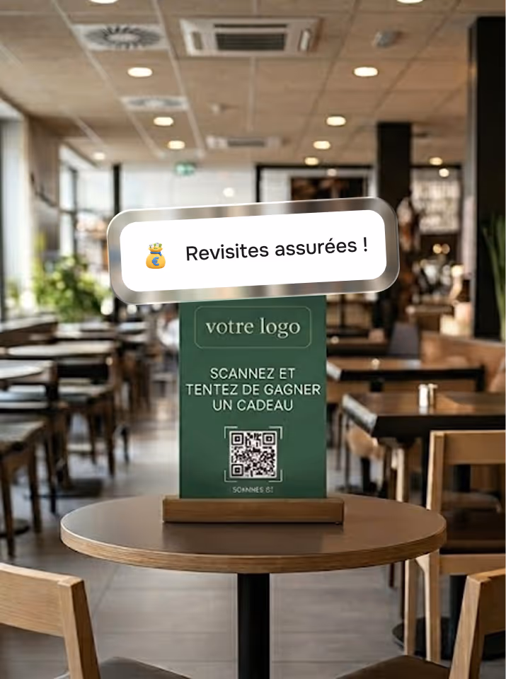 support avec qr code dans le commerce