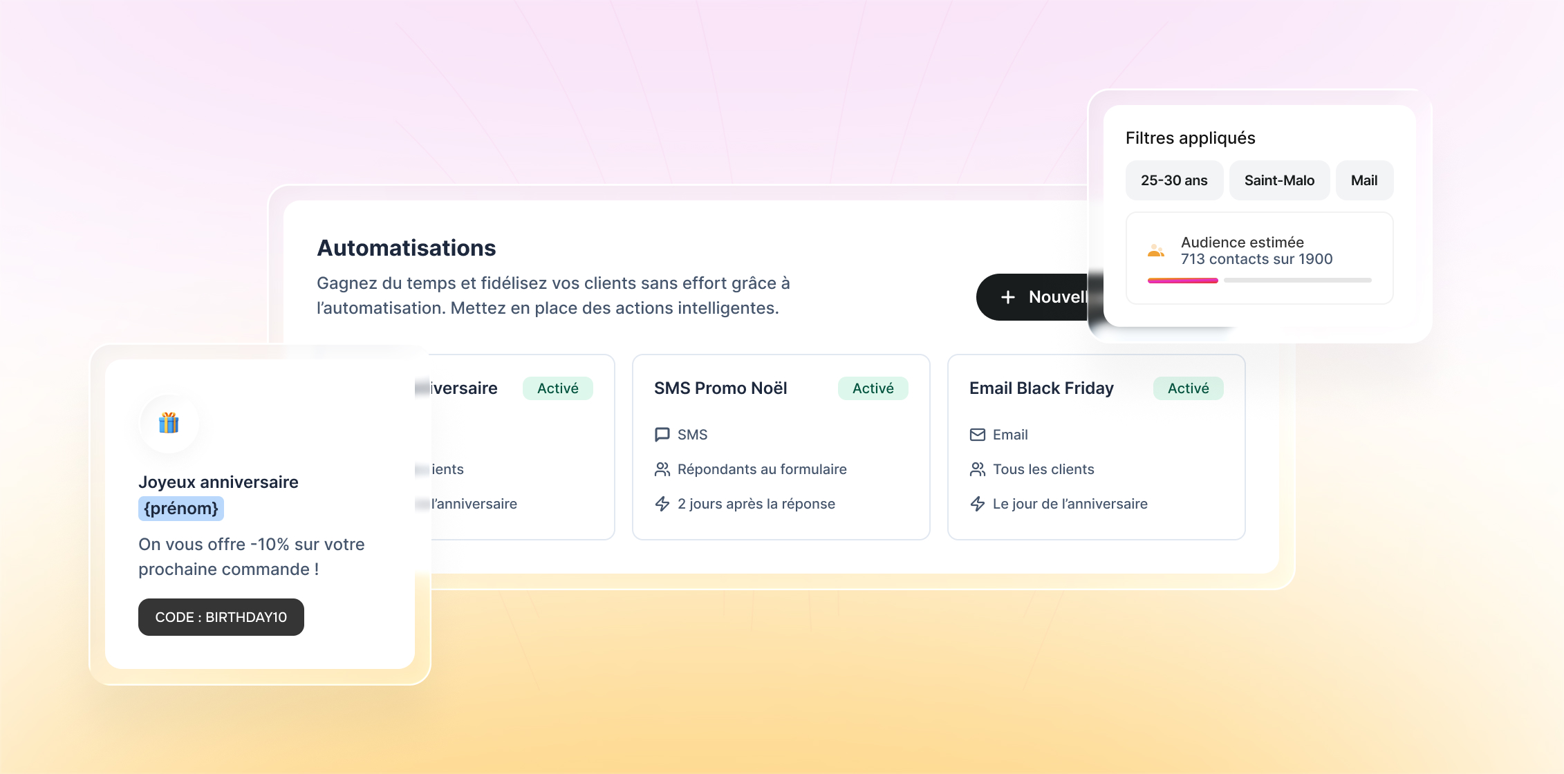 Fonctionnalité automatisation sur l'outil uptofive
