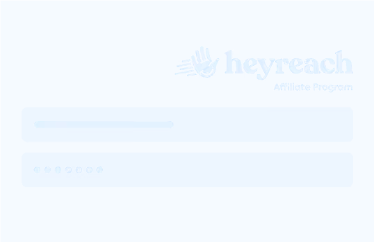 Heyreach logo with text Affiliate Program on light blue background.