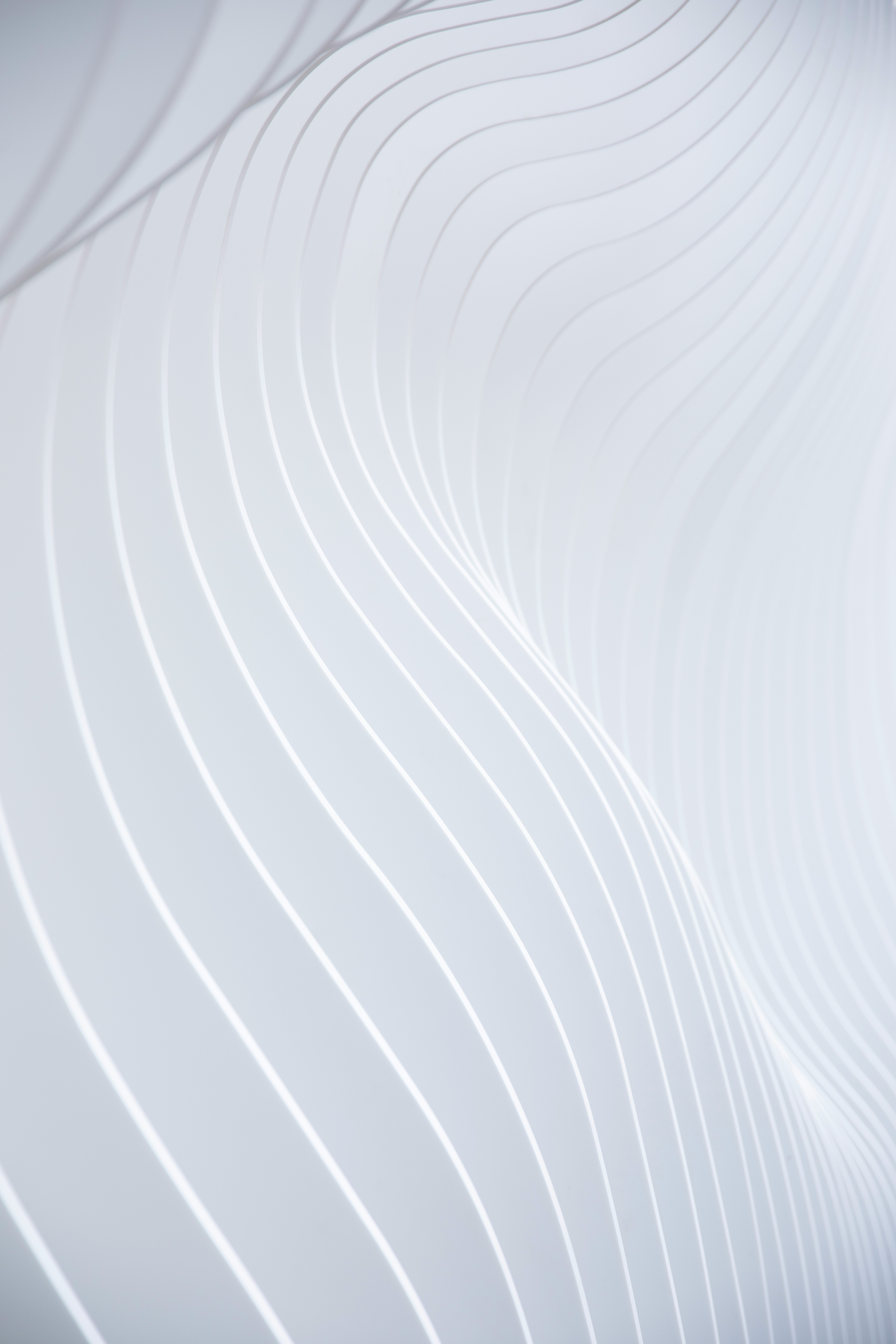 Soft abstract architectural curves in white