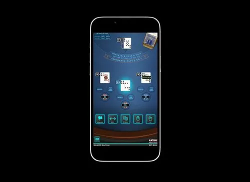 AGS mobile blackjack app with cards, betting options, and digital casino interface