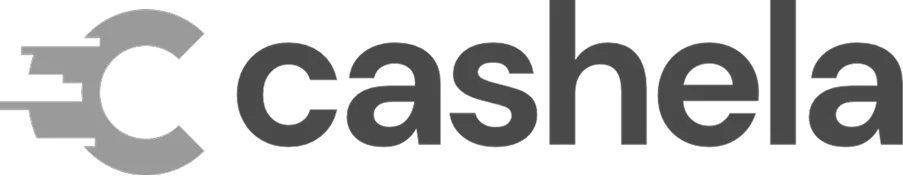 Cashela wordmark logo with stylized C featuring motion lines.