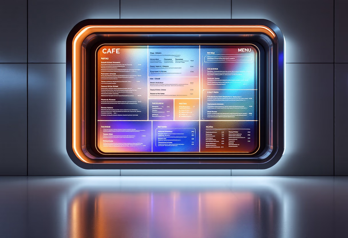 image of displayed menu (for a coffee shop & cafe)