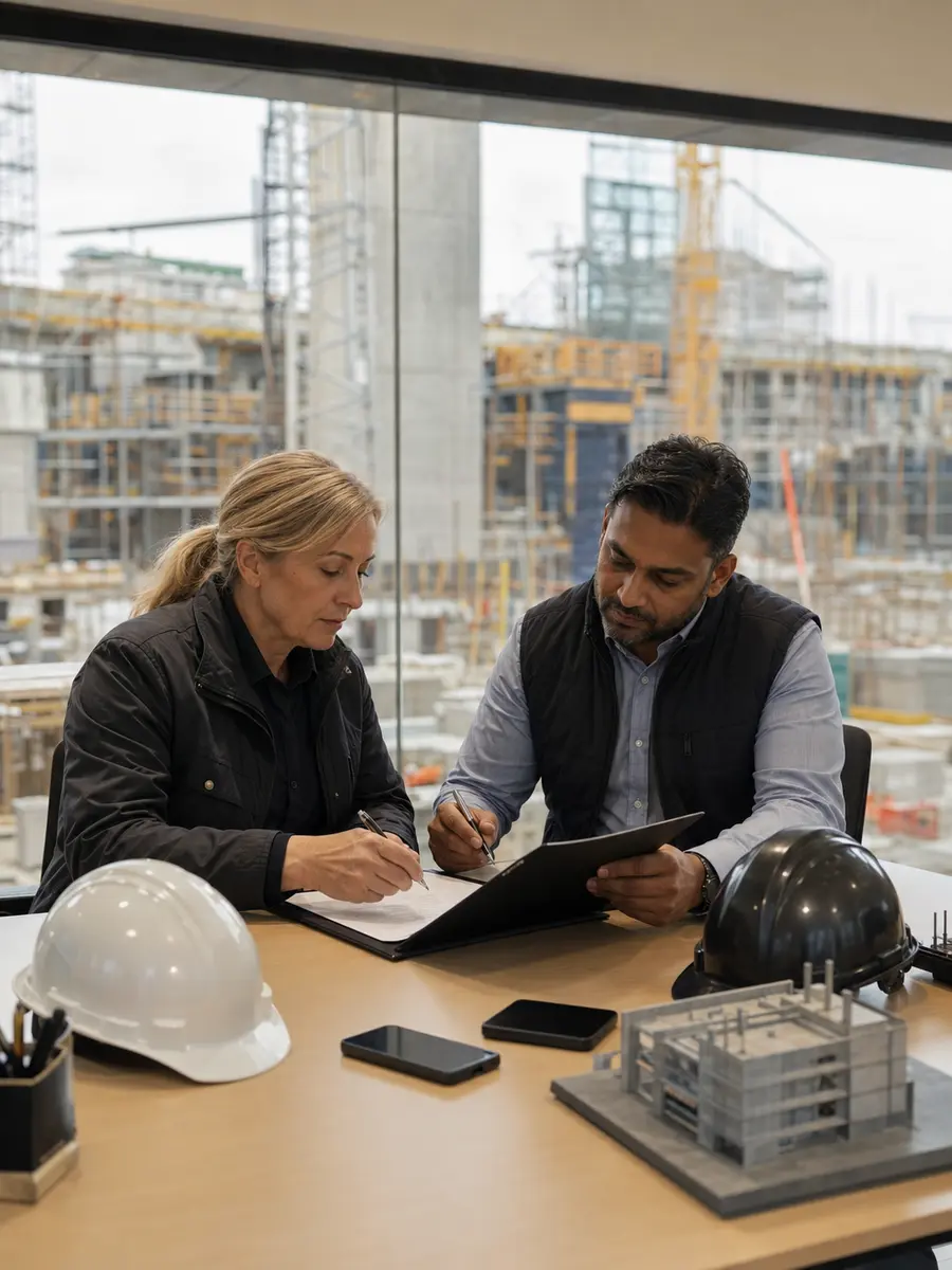Débriefing et signature du rapport de surveillance face au chantier