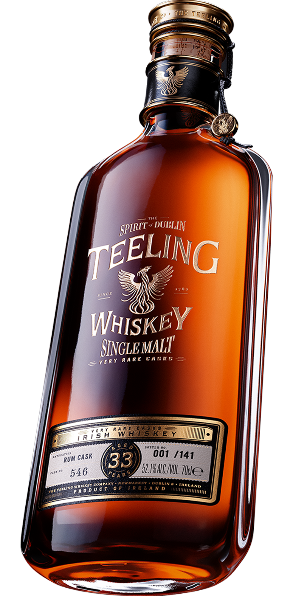 Teeling Very Rare Cask Irish Whiskey bottle, packaging design by Brand Hatch Creative