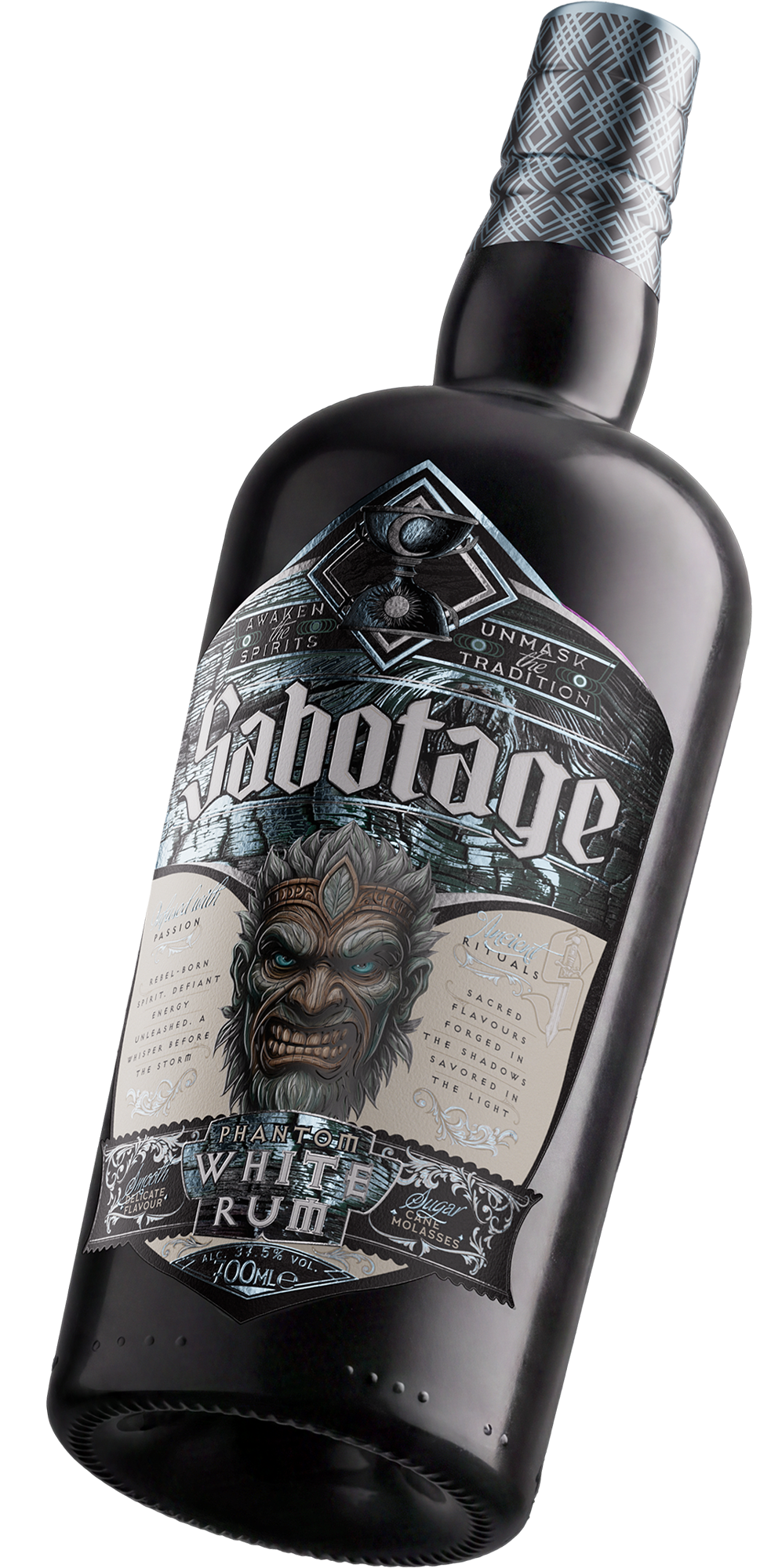 Sabotage Phantom White Rum bottle, brand identity and packaging by Brand Hatch Creative