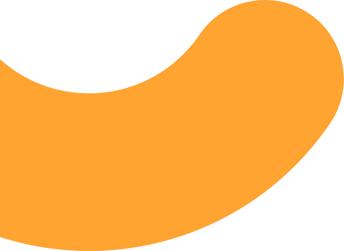Abstract orange curved shape on a black background.