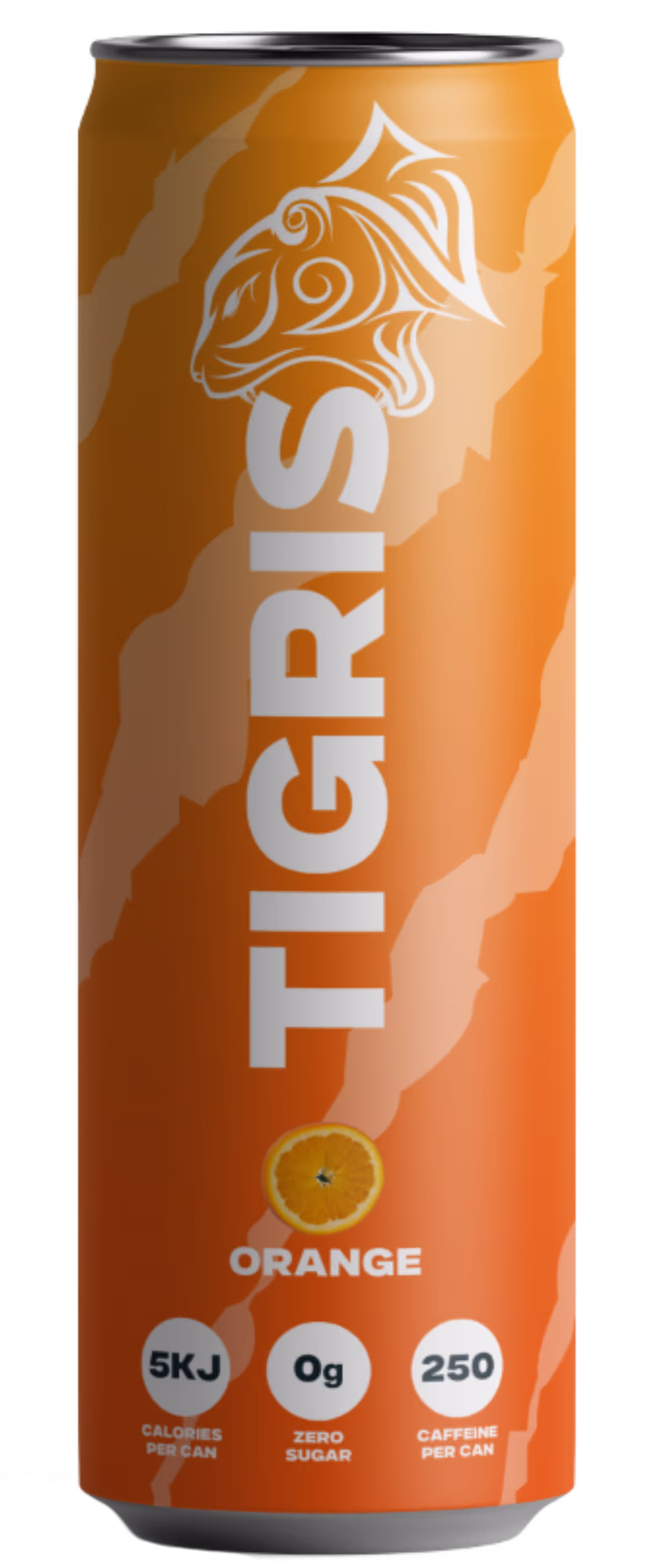 A can of orange tigris juice.