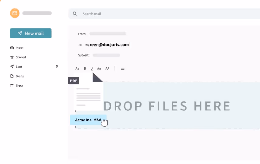 The DocJuris Email Agent is an AI-powered contract review tool that simplifies contract analysis and redlining directly from your inbox. No apps or integrations needed. It speeds up reviews, ensures compliance, and enhances efficiency for legal, sales, finance, and more.